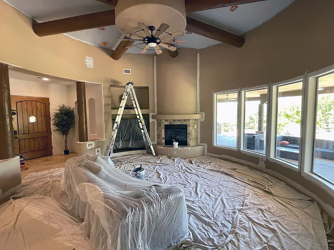 Protective Sheeting before Painting Home Interior